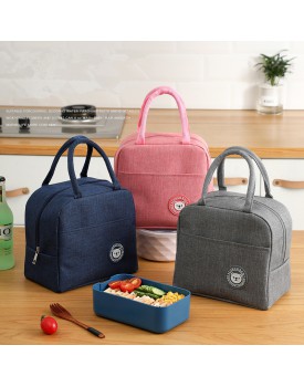 Cationic simple style Cold Preservation Bento Bag Student Rice Portable Picnic Bag Rice Printing Box Bag