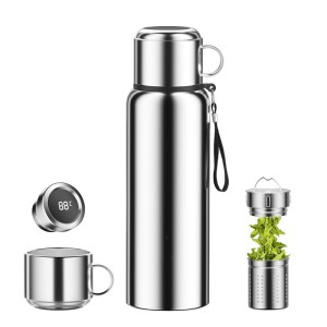 Stainless Steel Grande Capacity Hot Tea Double Wall Vacuum Insulation Thermos with Led Temperature Display